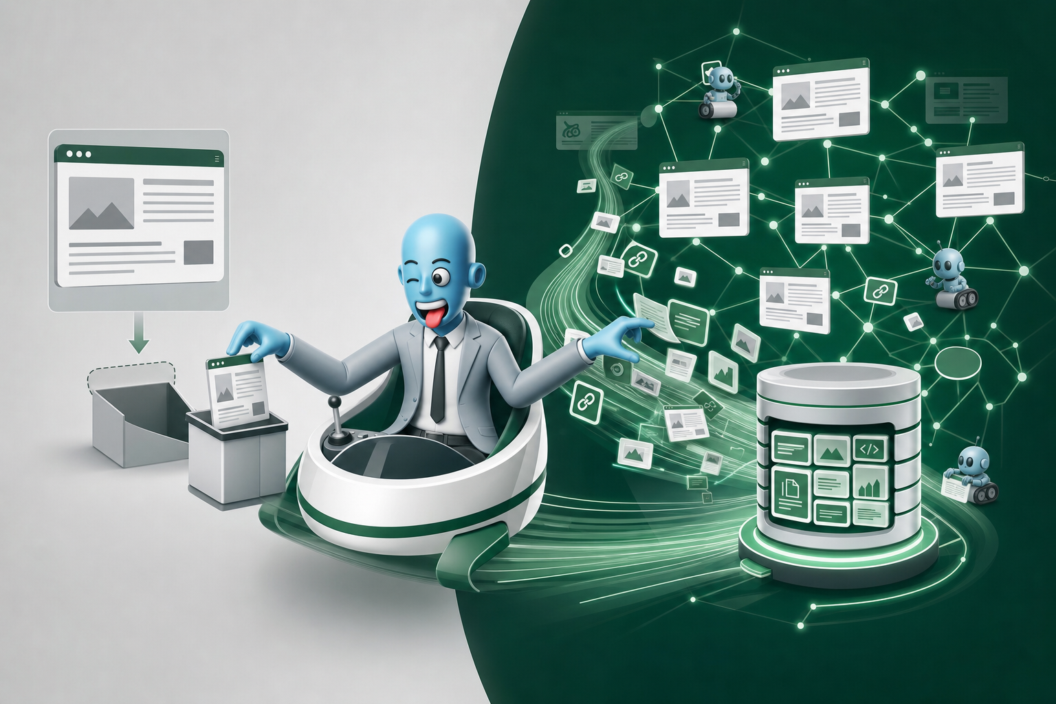 Illustration de la différence entre scraping d'une page et crawling de plusieurs pages web